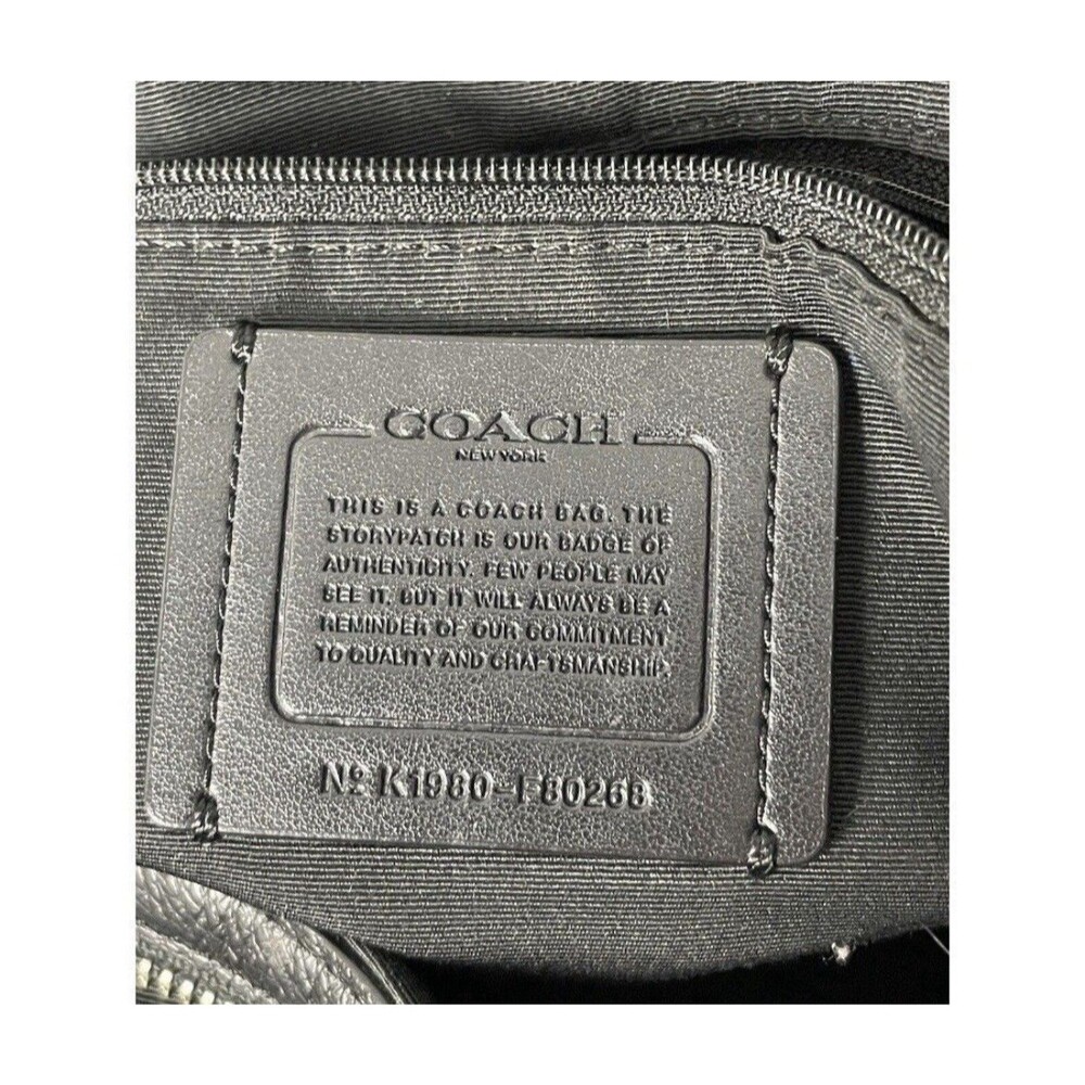 Coach Hallie Pebble Leather Shoulder Bag - Black/Chrome F80268 Soft Leather - Picture 2 of 12
